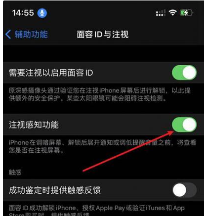 翔安苹果14维修网点分享iPhone14注视感知功能有什么用 